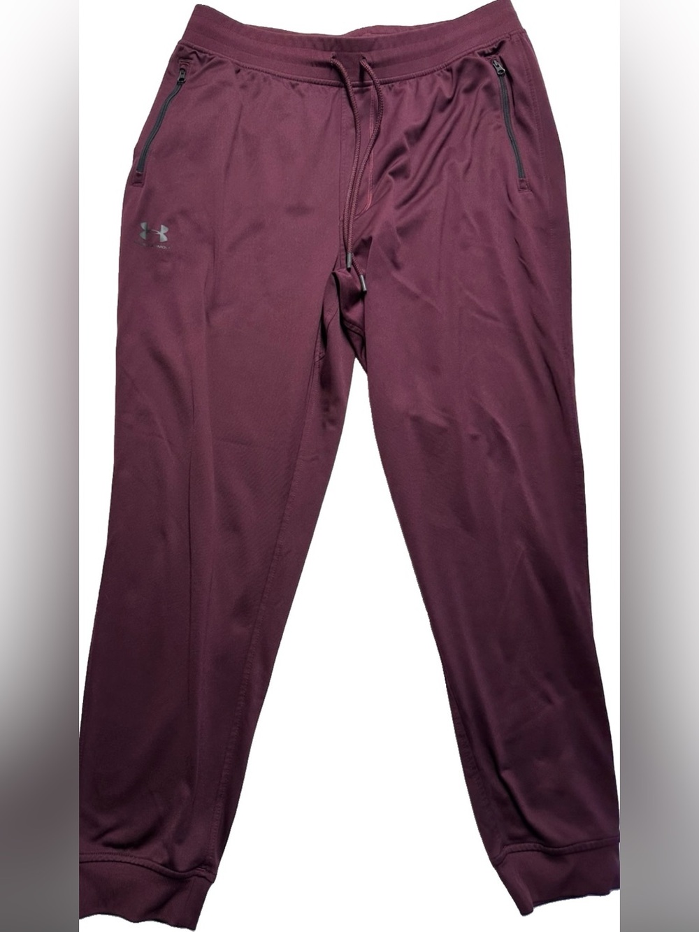 Under Armour Men’s XL Maroon Loose Fit Jogger Pants Zip Pockets Athletic
